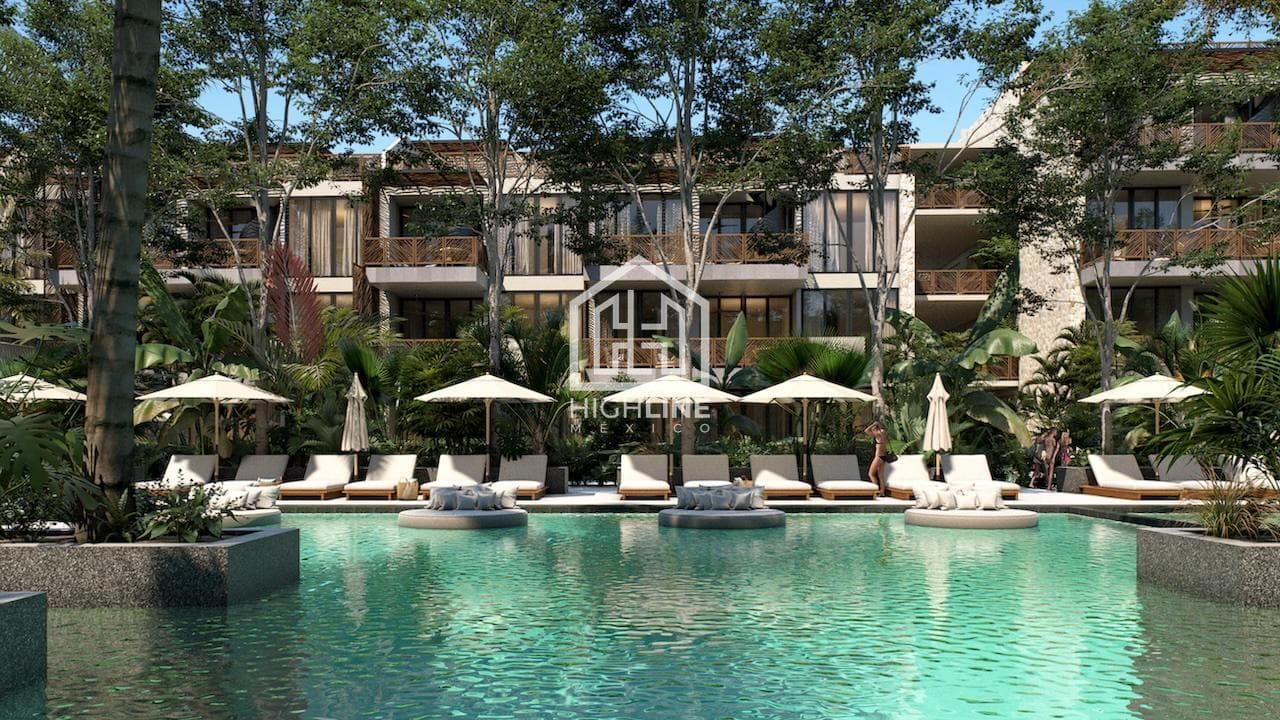 APARTMENT FOR SALE IN TULUM: 1 BEDROOM, POOL, GYM, YOGA, NEAR THE BEACH, PET-FRIENDLY