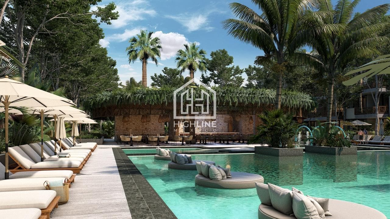 APARTMENT FOR SALE IN TULUM: 1 BEDROOM, POOL, GYM, YOGA, NEAR THE BEACH, PET-FRIENDLY