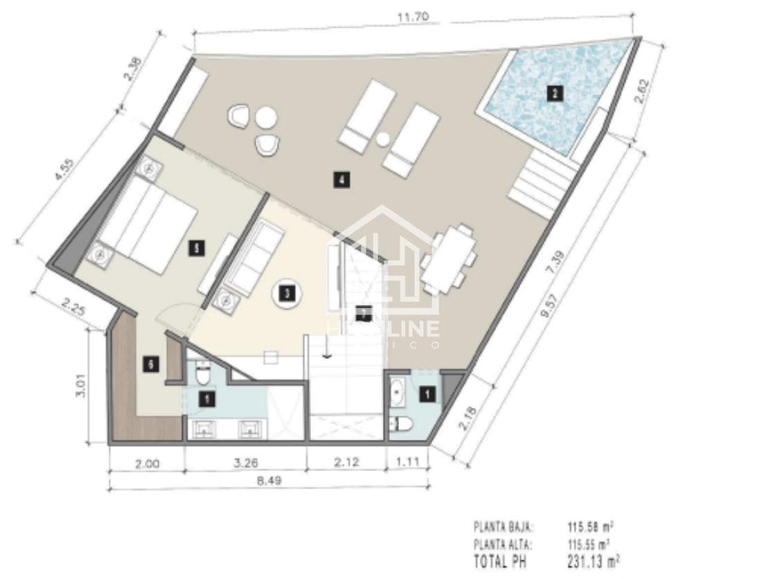 Penthouse for Sale in Cancún: 3 Bedrooms, Private Pool, and Panoramic View of Nichupte Lagoon