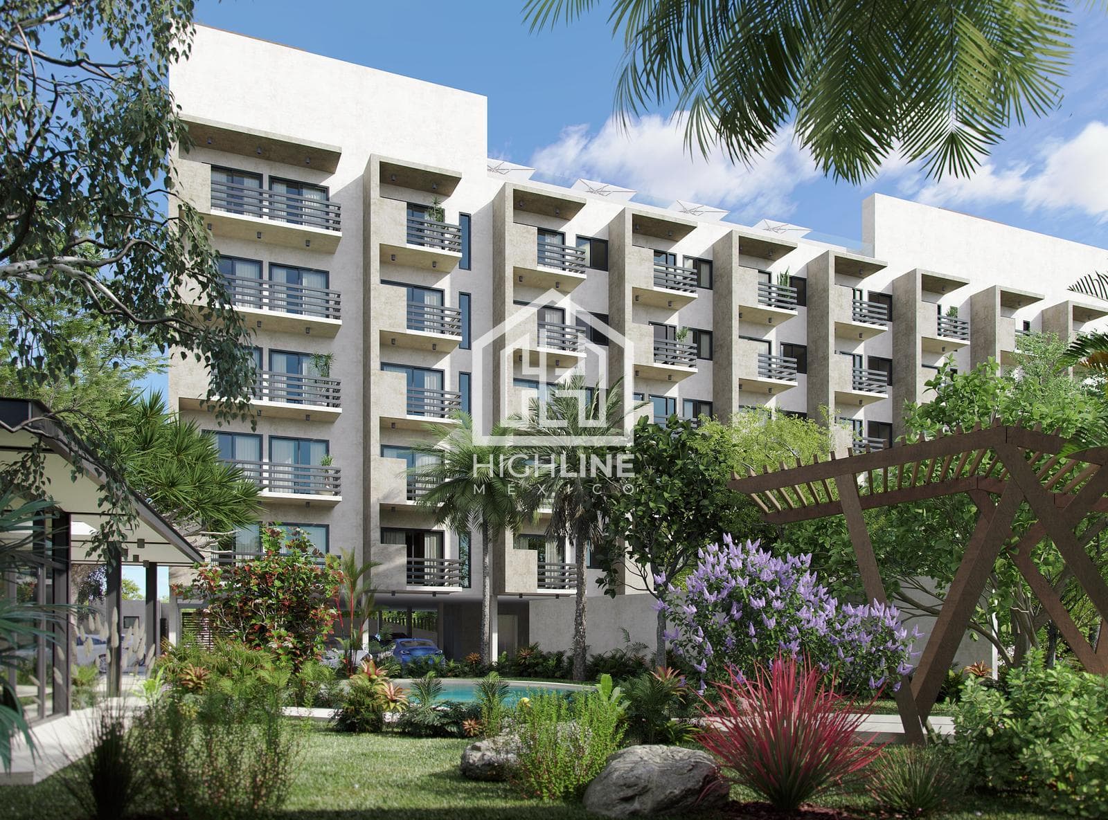 Studio apartment in Cancún, 15-year in-house financing, gym, infinity pool