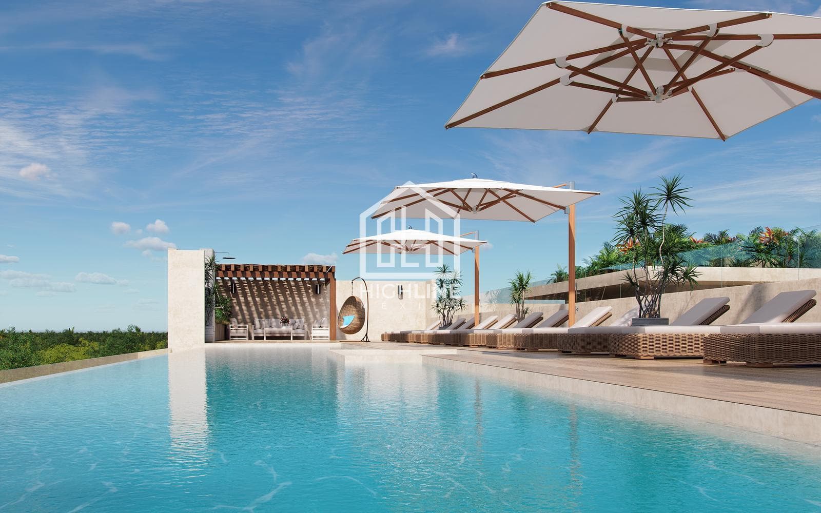 Studio apartment in Cancún, 15-year in-house financing, gym, infinity pool