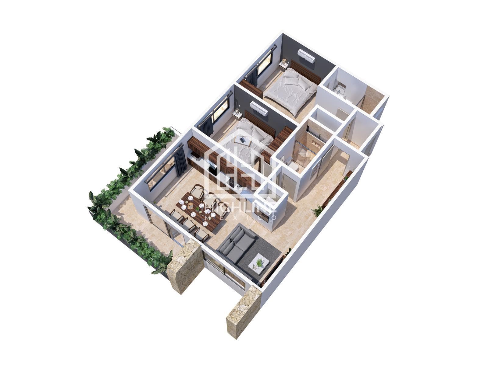 2-BEDROOM APARTMENT WITH LOCK-OFF / PRE-SALE / TULUM / 10% DISCOUNT / 7 MINUTES FROM THE BEACH / ROI.
