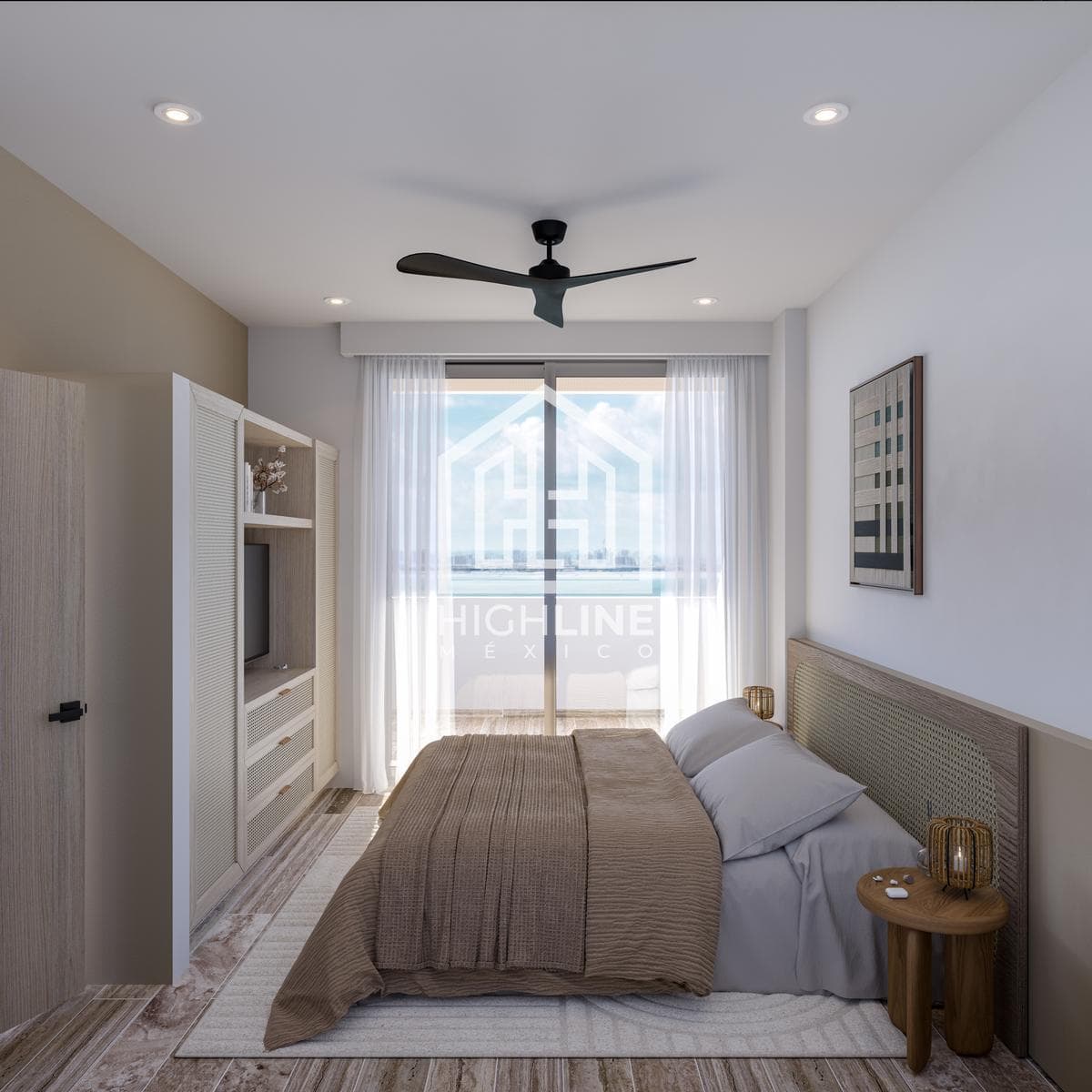 1-bedroom apartment for sale in Cancún in an exclusive condominium with a pool and gym