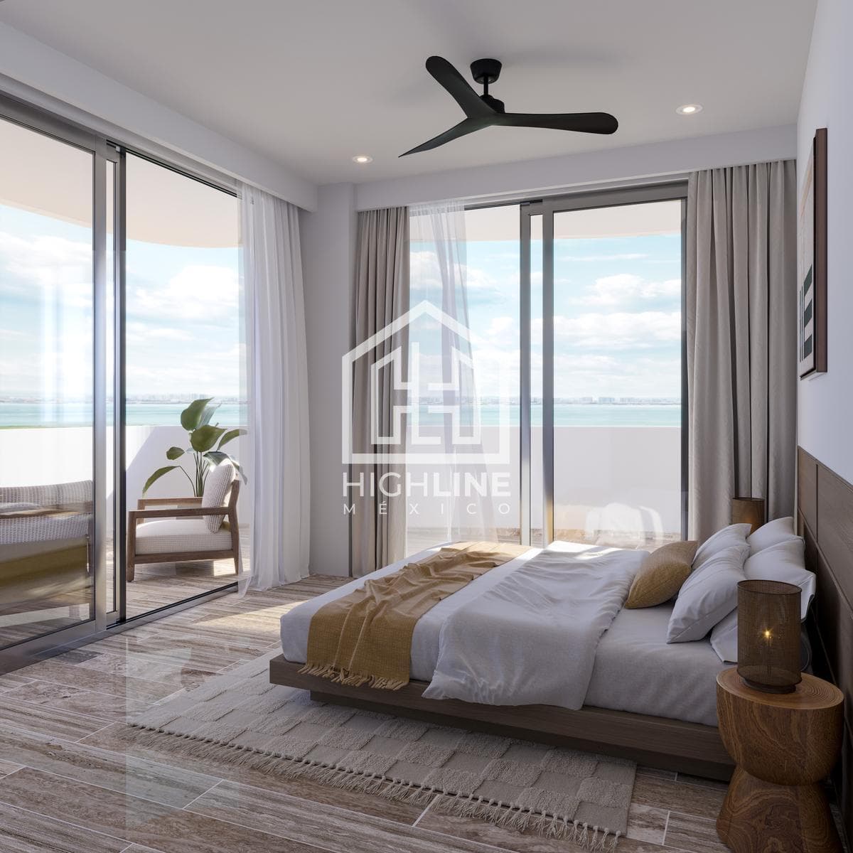 1-bedroom apartment for sale in Cancún in an exclusive condominium with a pool and gym
