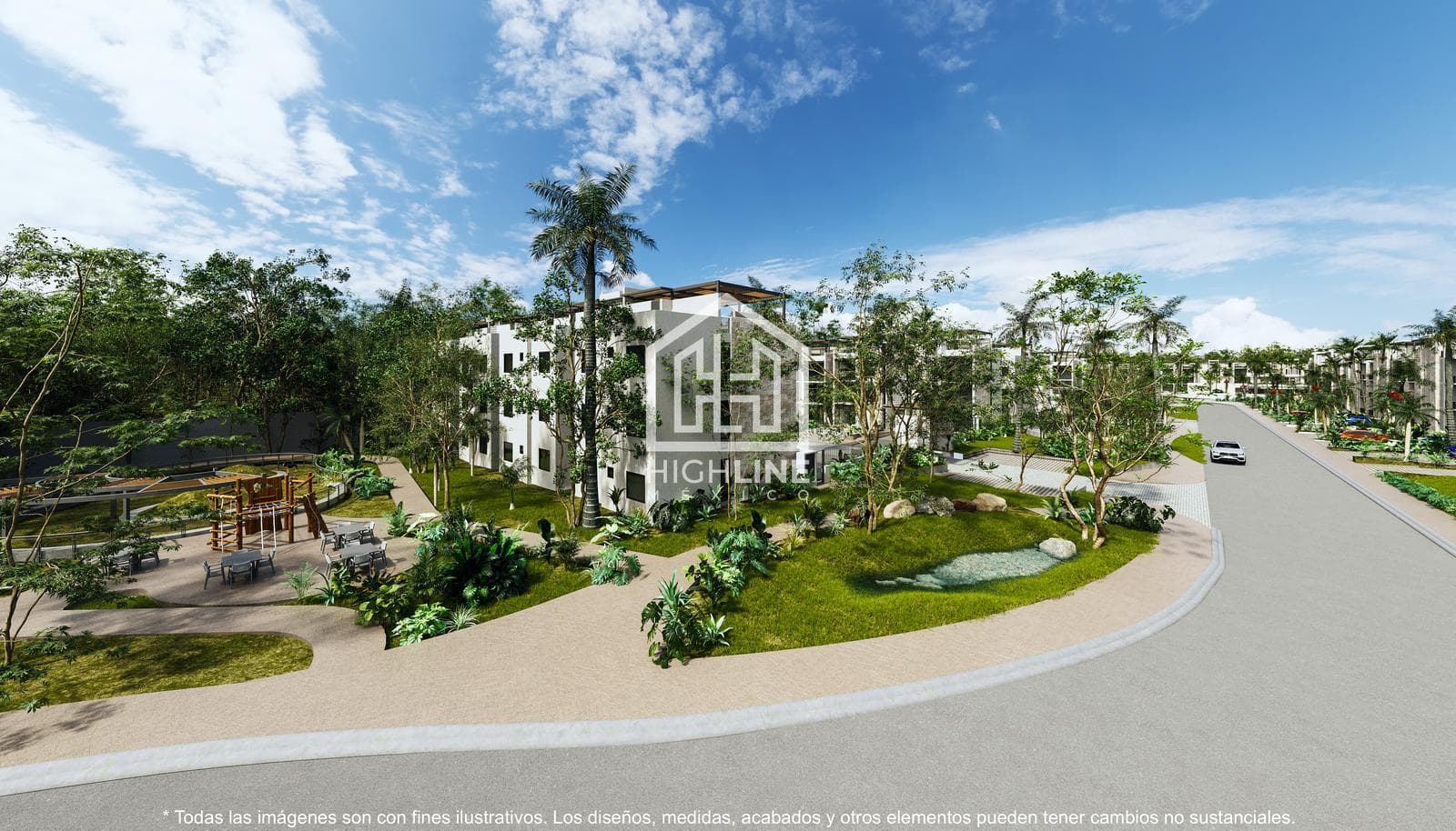 3-Bedroom Apartment in Playa del Carmen, 110 m², with a Private Terrace