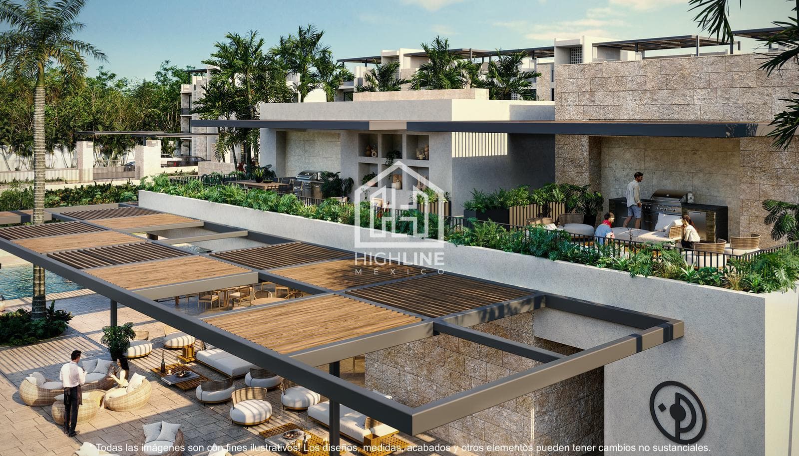 Apartment in Playa del Carmen, 110 m2 with a clubhouse