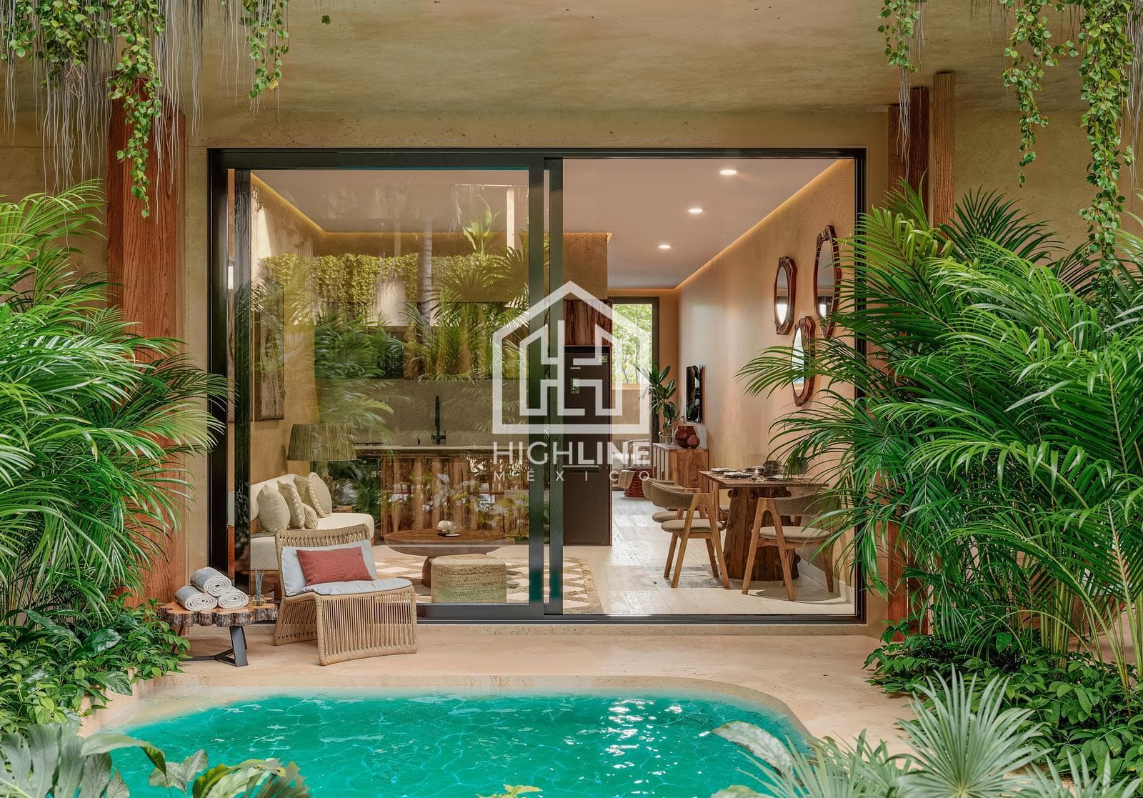 APARTMENT FOR SALE IN TULUM: 1 BEDROOM WITH BAR, SPA, GYM, AND POOL