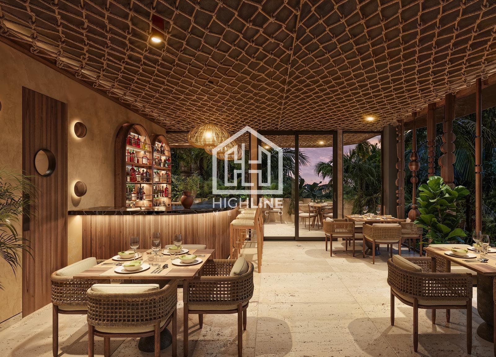 APARTMENT FOR SALE IN TULUM: 1 BEDROOM WITH BAR, SPA, GYM, AND POOL