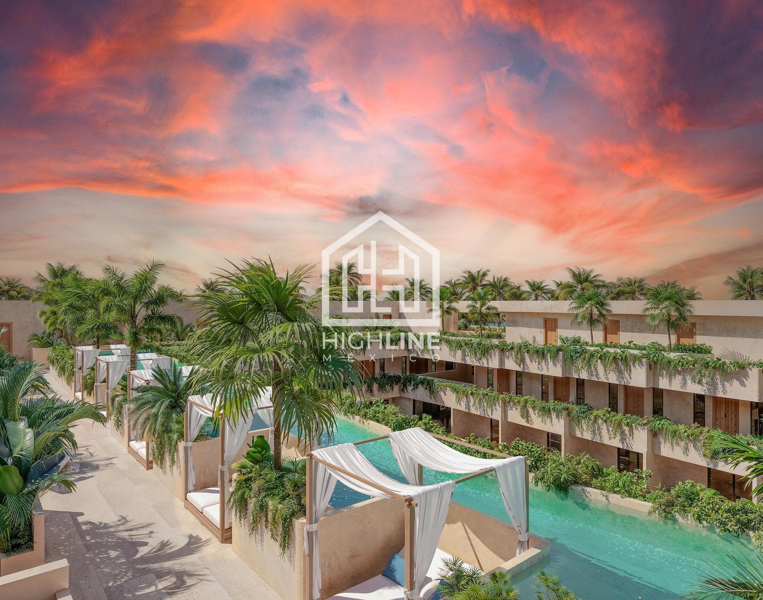 APARTMENT FOR SALE IN TULUM: 1 BEDROOM WITH A LOUNGE AREA, LOBBY, AND RESTAURANTS