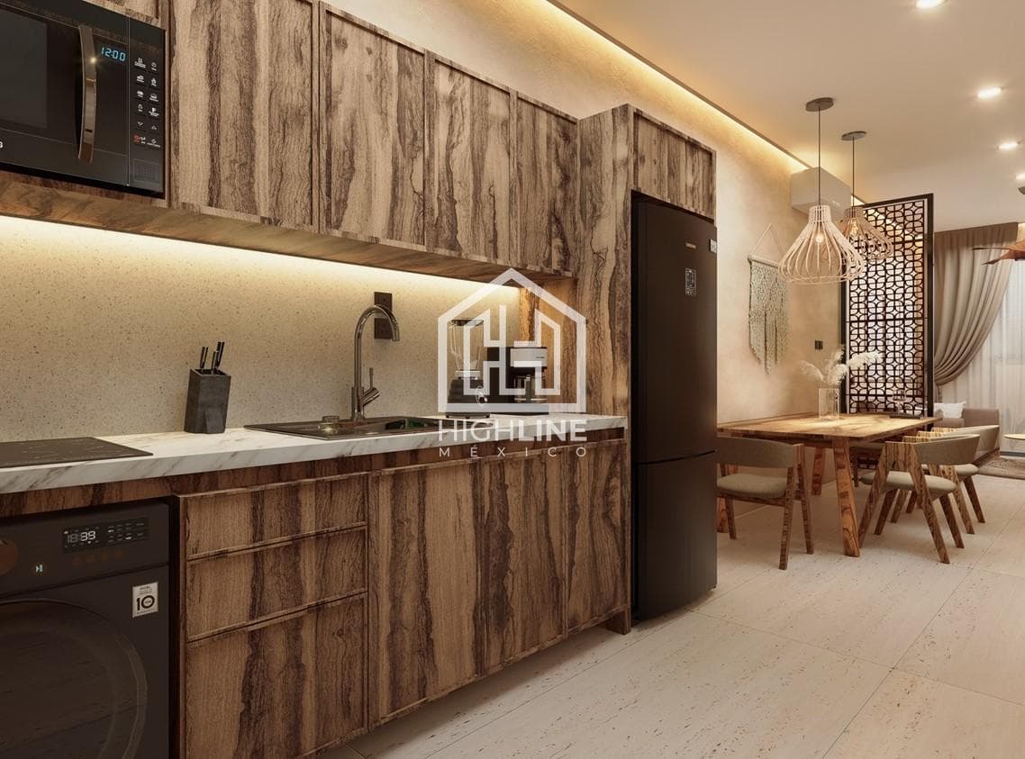 APARTMENT FOR SALE IN TULUM: 1 BEDROOM WITH A LOUNGE AREA, LOBBY, AND RESTAURANTS