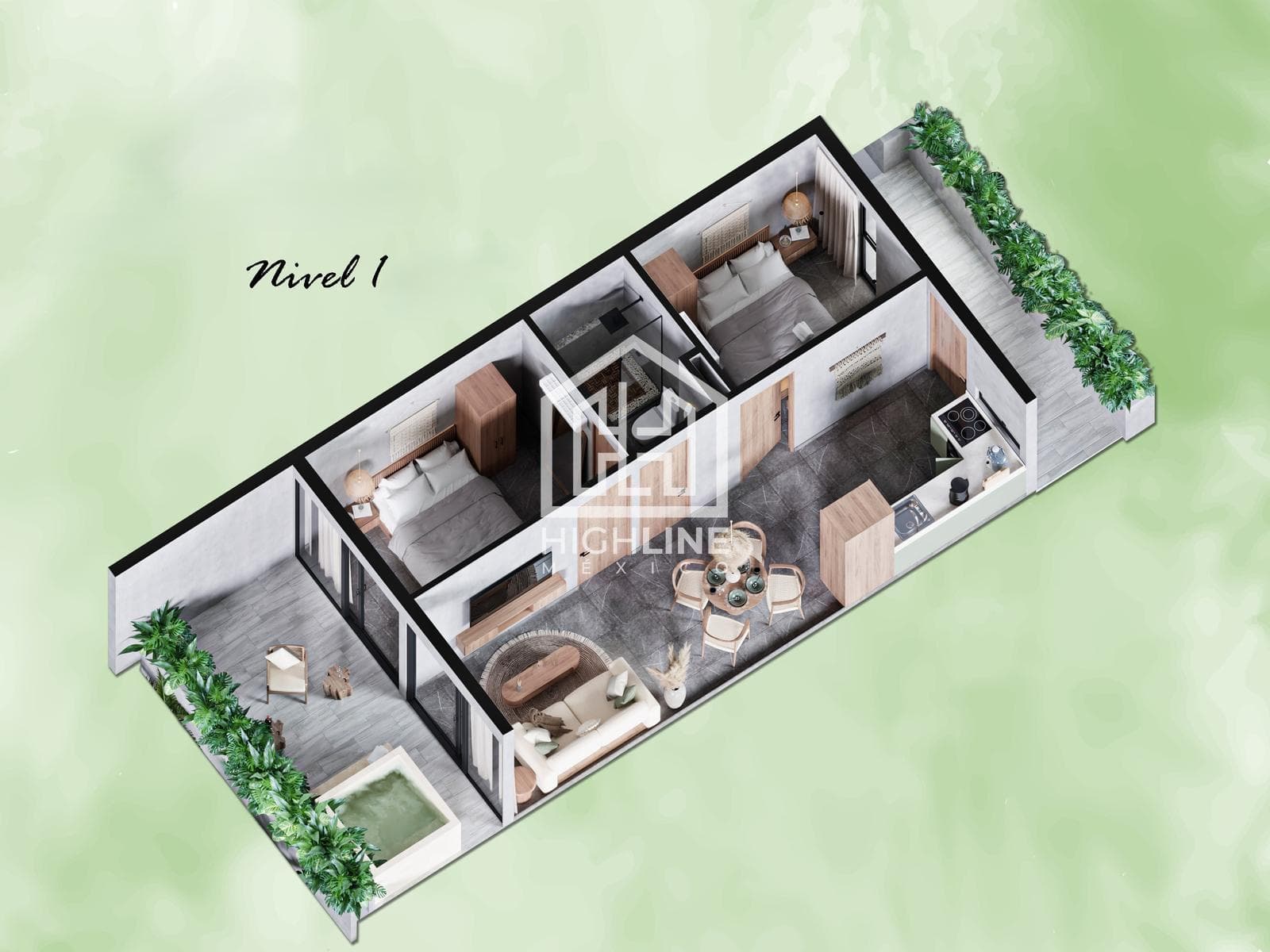 APARTMENT FOR SALE IN TULUM: 2 BEDROOMS WITH SPA AND GYM—AN OPPORTUNITY WITH AN EXCELLENT RETURN ON INVESTMENT