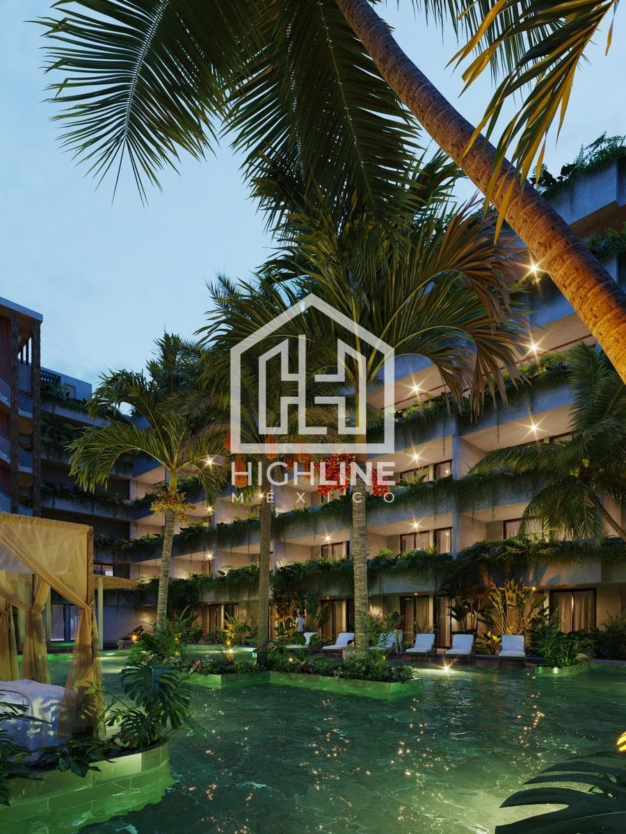 APARTMENT FOR SALE IN TULUM: 2 BEDROOMS WITH SPA, GYM, YOGA STUDIO, AND POOL