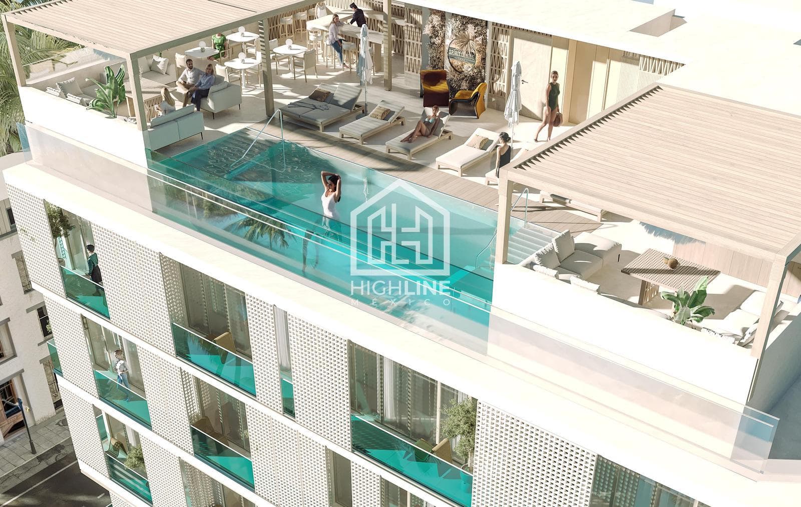 Apartment for SALE in Playa del Carmen, studio, with a pool, just steps from the beach