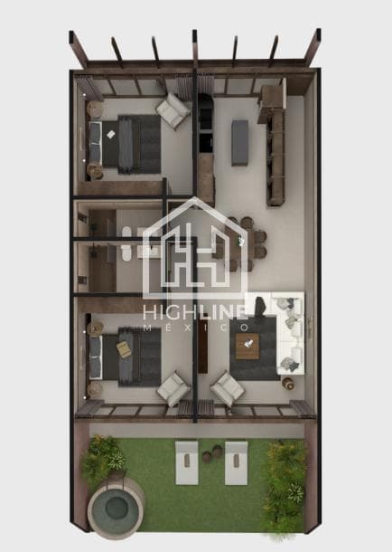 2-BEDROOM APARTMENT / GARDEN / FOR SALE / COZUMEL / STEPS FROM THE BEACH / CAPITAL GAINS / ROI
