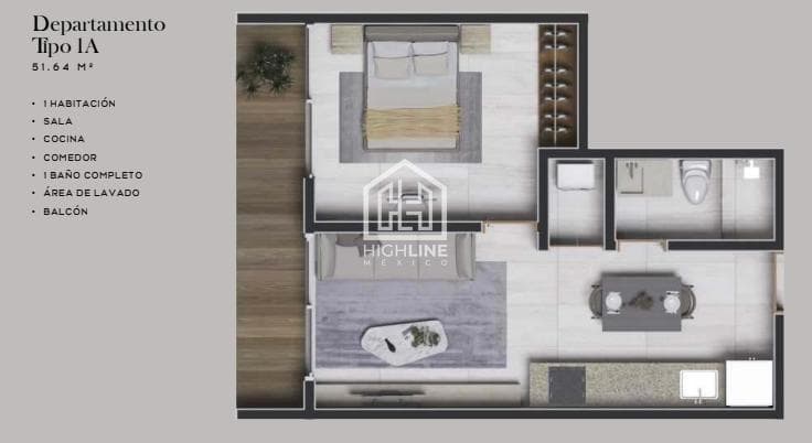 Apartment for SALE in Playa del Carmen, 1 bedroom, with a pool overlooking the ocean