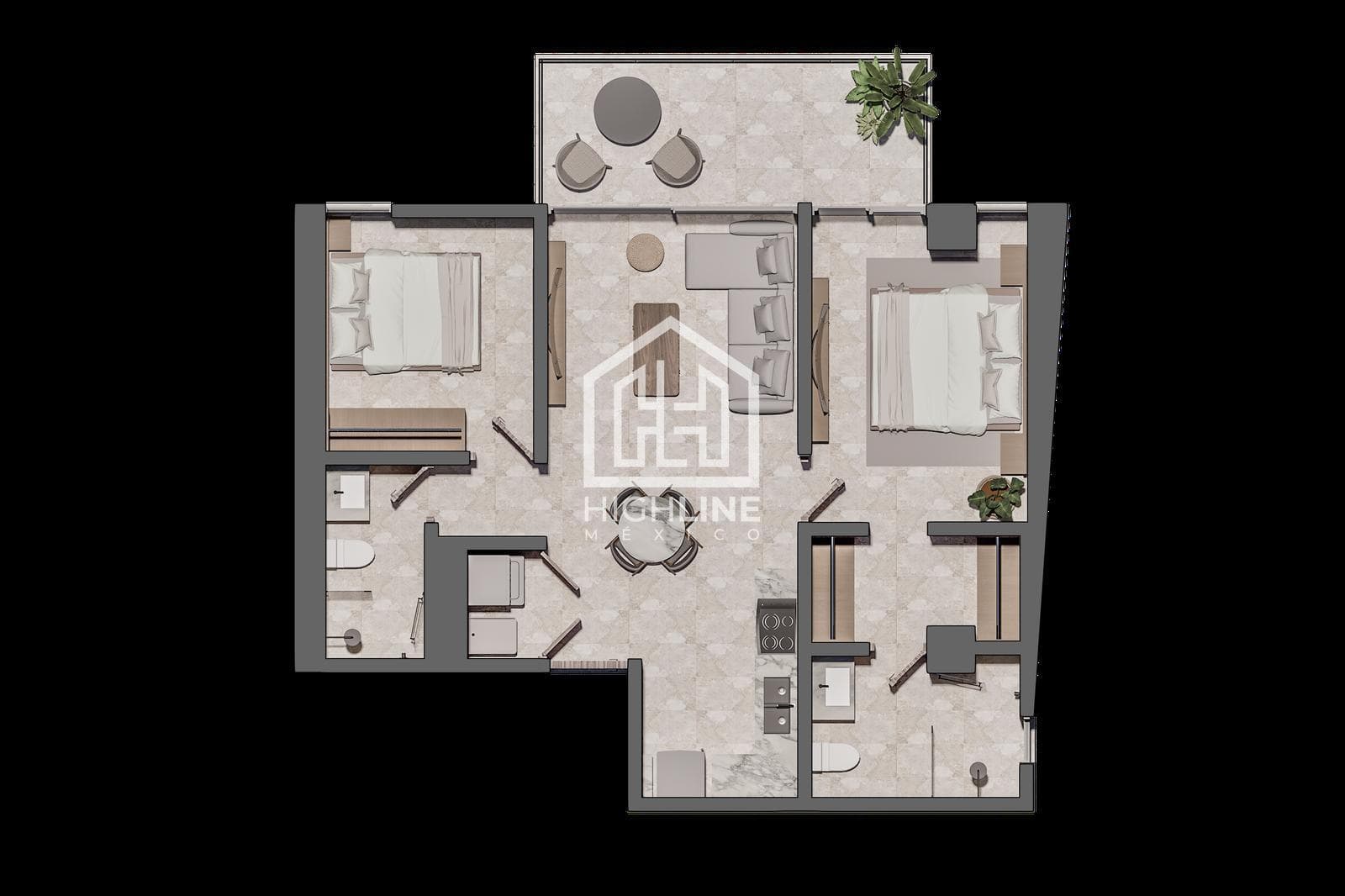 DEPARTAMENTO 2 RECAMARAS/ PREVENTA/ CANCUN/ RESIDENCIAL CON AMENIDADES Y SEGURIDAD.
