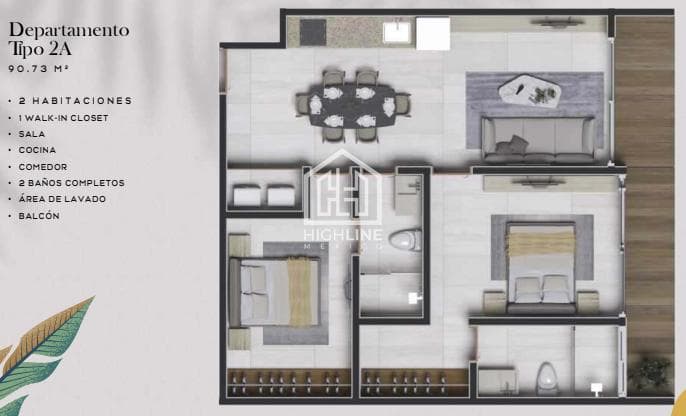 Apartment for SALE in Playa del Carmen, 2 bedrooms, with a pool overlooking the ocean