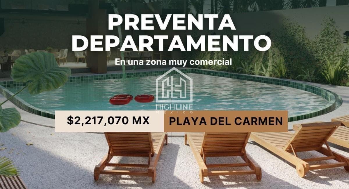 Apartment for Sale in Playa del Carmen with Pool and Gym