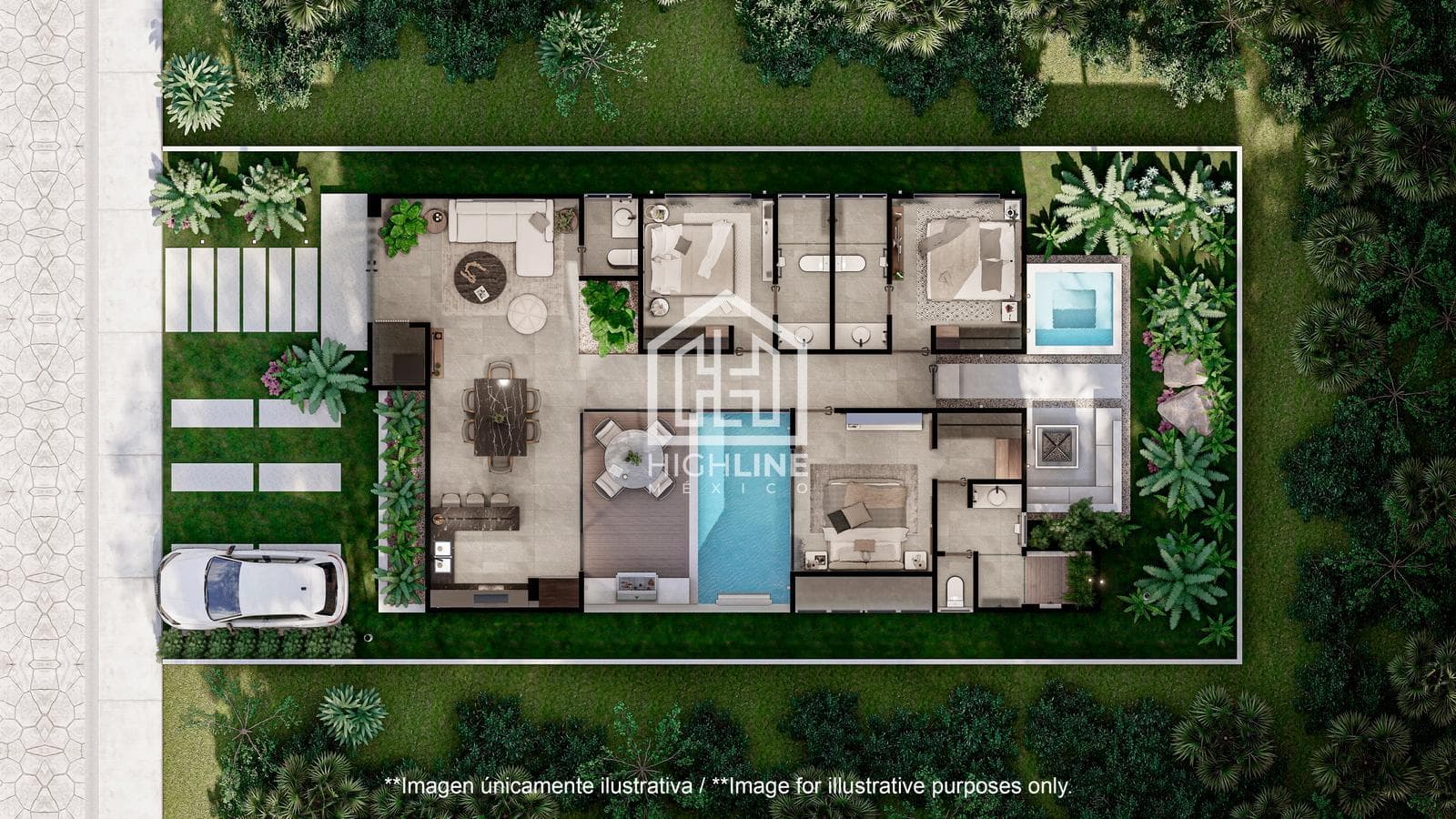 House in Tulum, FOR SALE, 3 bedrooms, with access to a golf course
