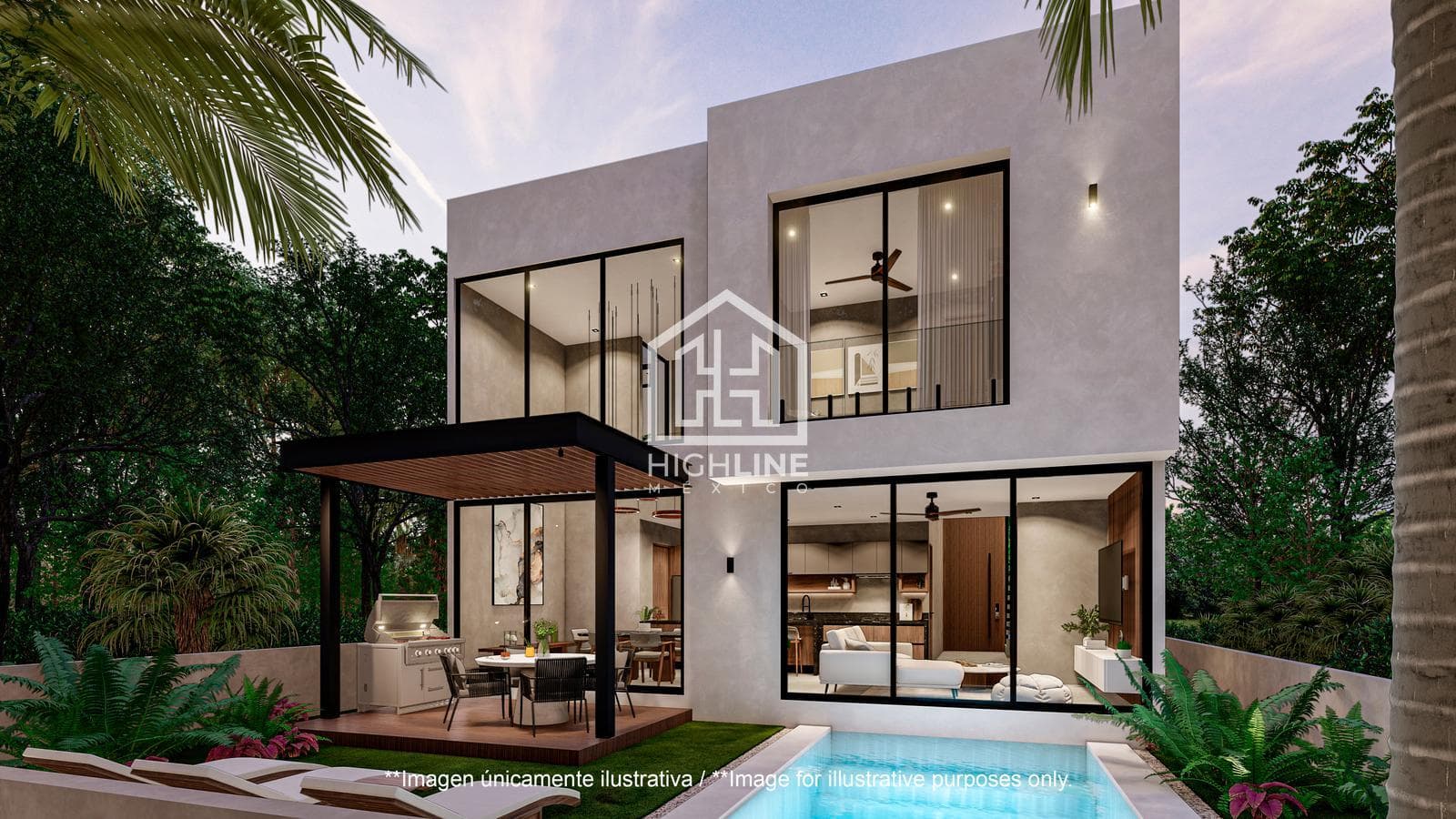 House in Tulum, for sale, with 3 bedrooms and access to a golf course
