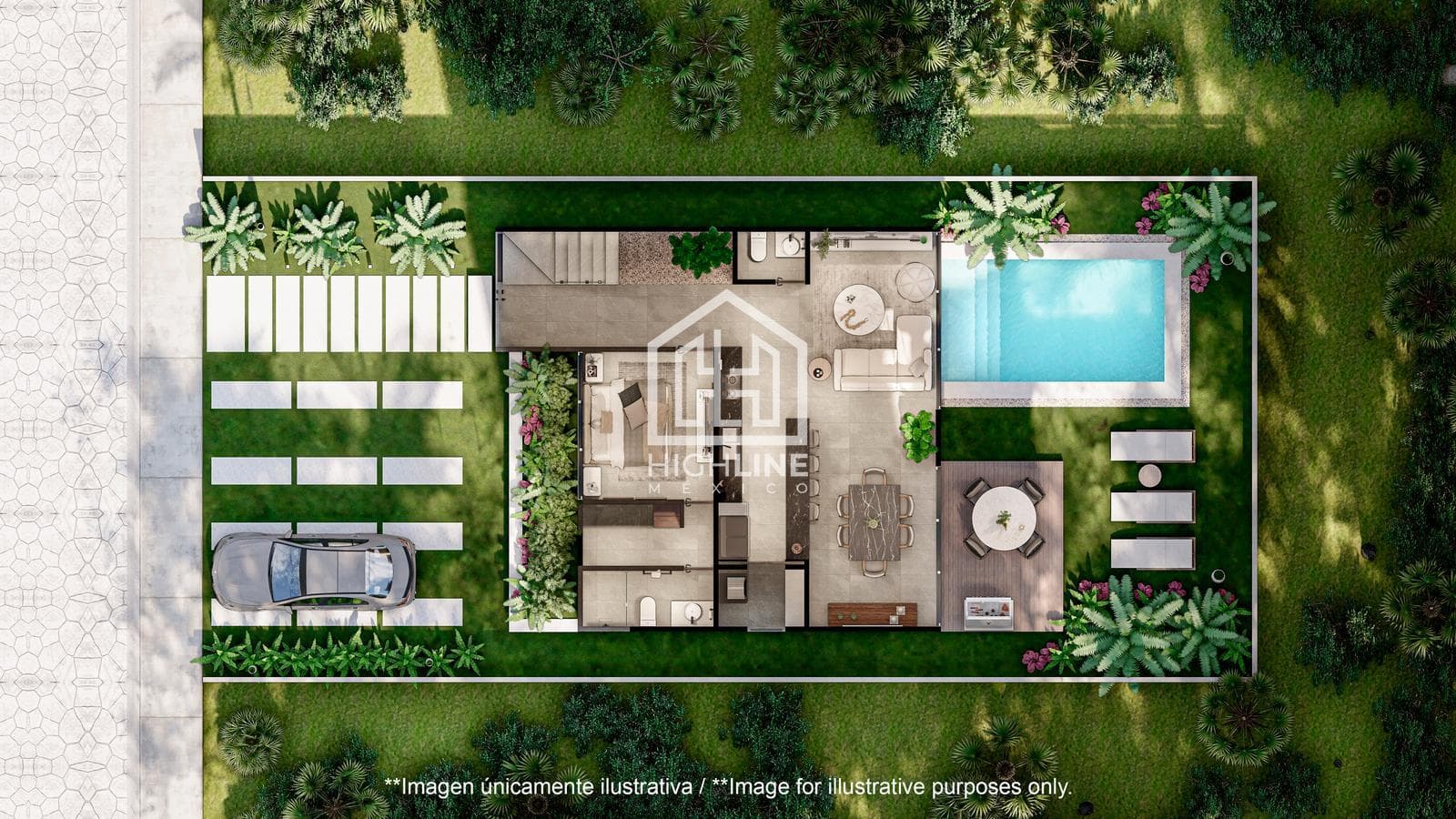 House in Tulum, for sale, with 3 bedrooms and access to a golf course