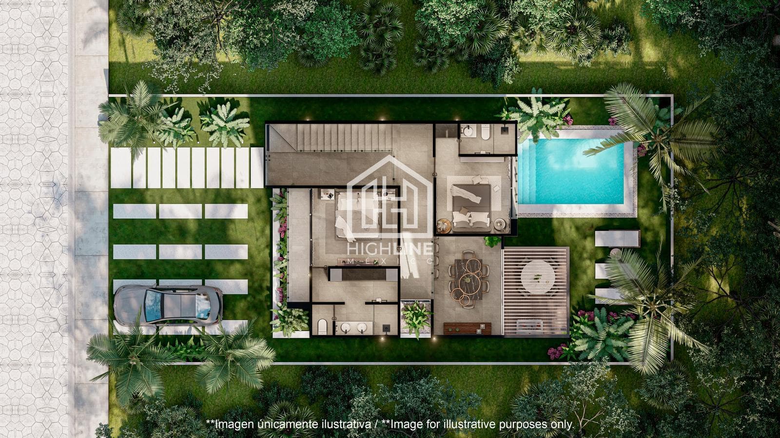 House in Tulum, for sale, with 3 bedrooms and access to a golf course
