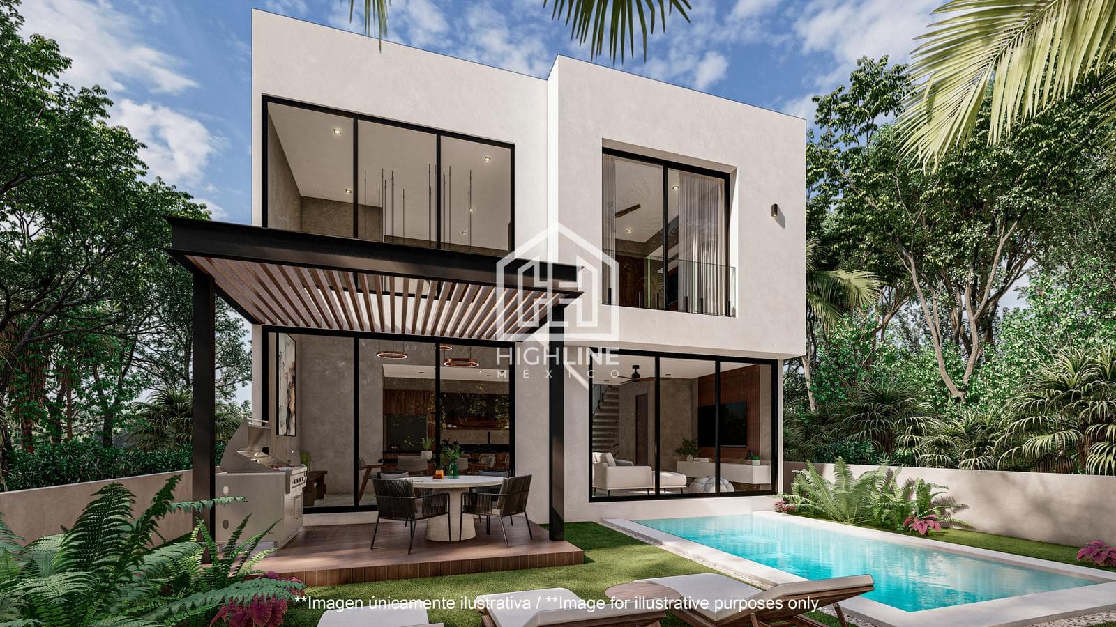 House in Tulum, for sale, with 3 bedrooms and access to a golf course