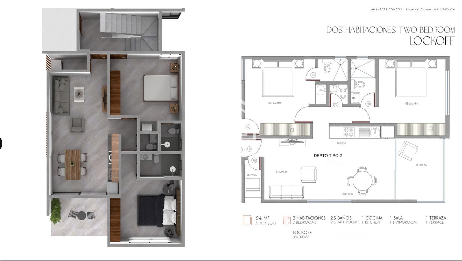 FOR SALE: 2-BEDROOM APARTMENT IN PLAYA DEL CARMEN WITH POOL, GYM, ROI, CRYPTO