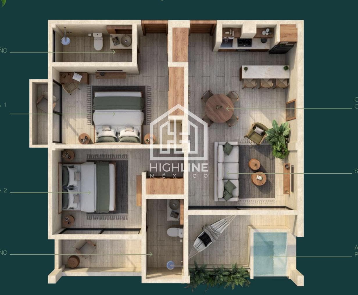 2-BEDROOM APARTMENT / FOR SALE / OCEANFRONT / MAHAHUAL / CAPITAL GAINS / ROI / DIVING.