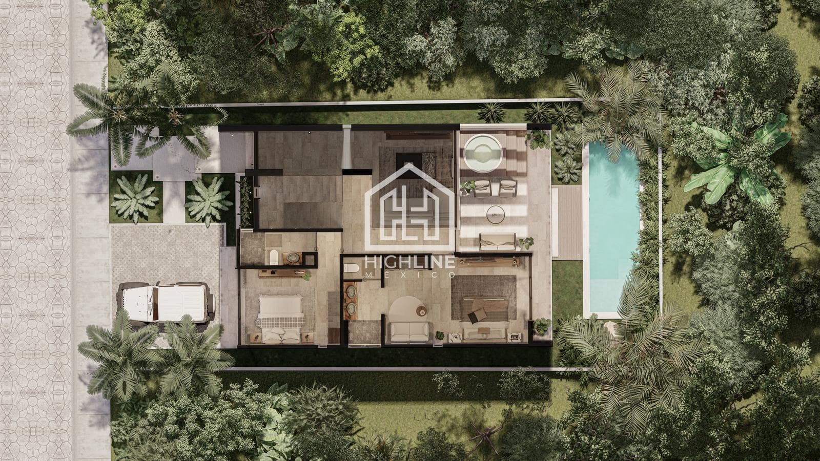 House for SALE in Tulum, 3 bedrooms, pool, golf course access, exclusive neighborhood
