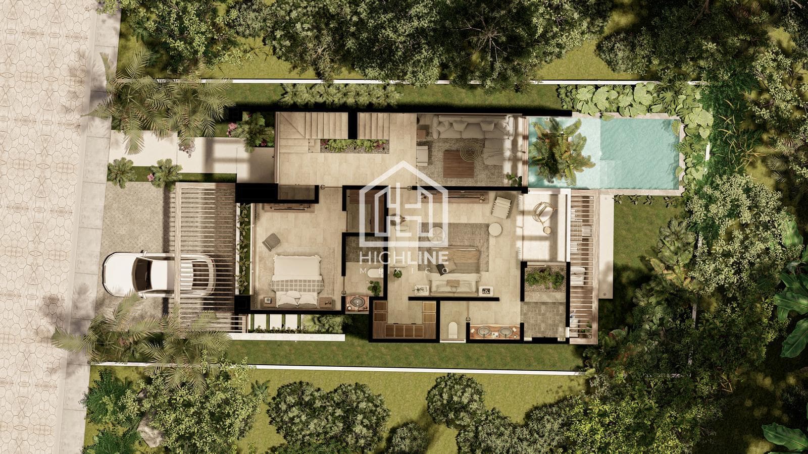 House for SALE in Tulum, 3 bedrooms, pool, golf course access, exclusive neighborhood