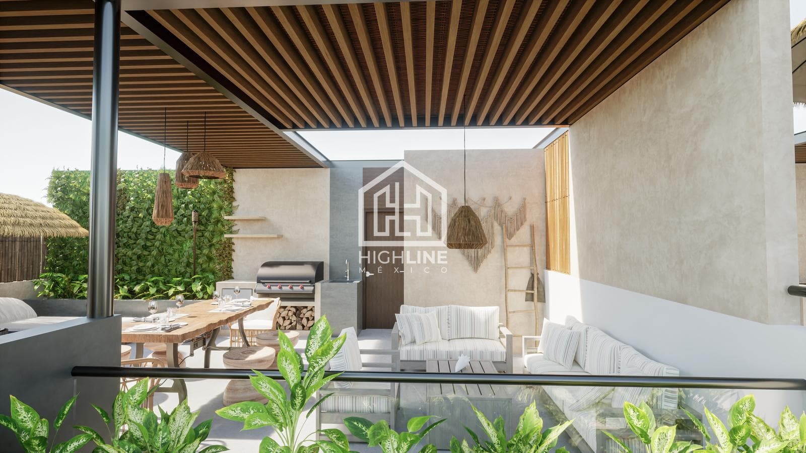 APARTMENT FOR SALE IN TULUM: 2 BEDROOMS WITH A HOME THEATER, POOL, FIRE PITS, ROOFTOP, YOGA ROOM, SPA, AND TEMAZCAL