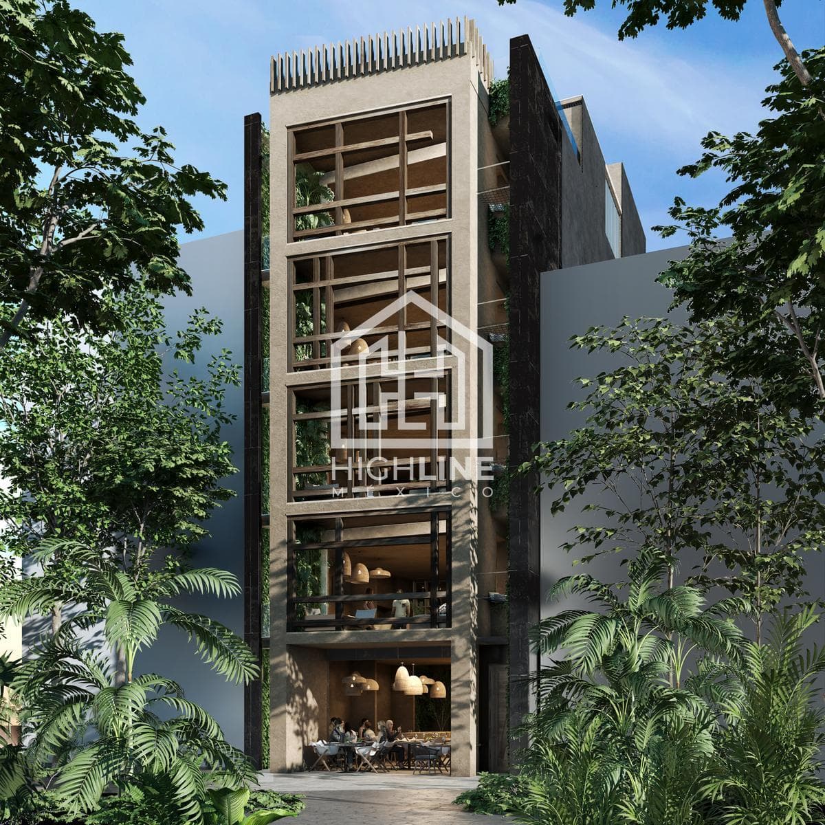APARTMENT FOR SALE IN TULUM: 2 BEDROOMS, LIVING/DINING ROOM WITH TERRACE AND JACUZZI.