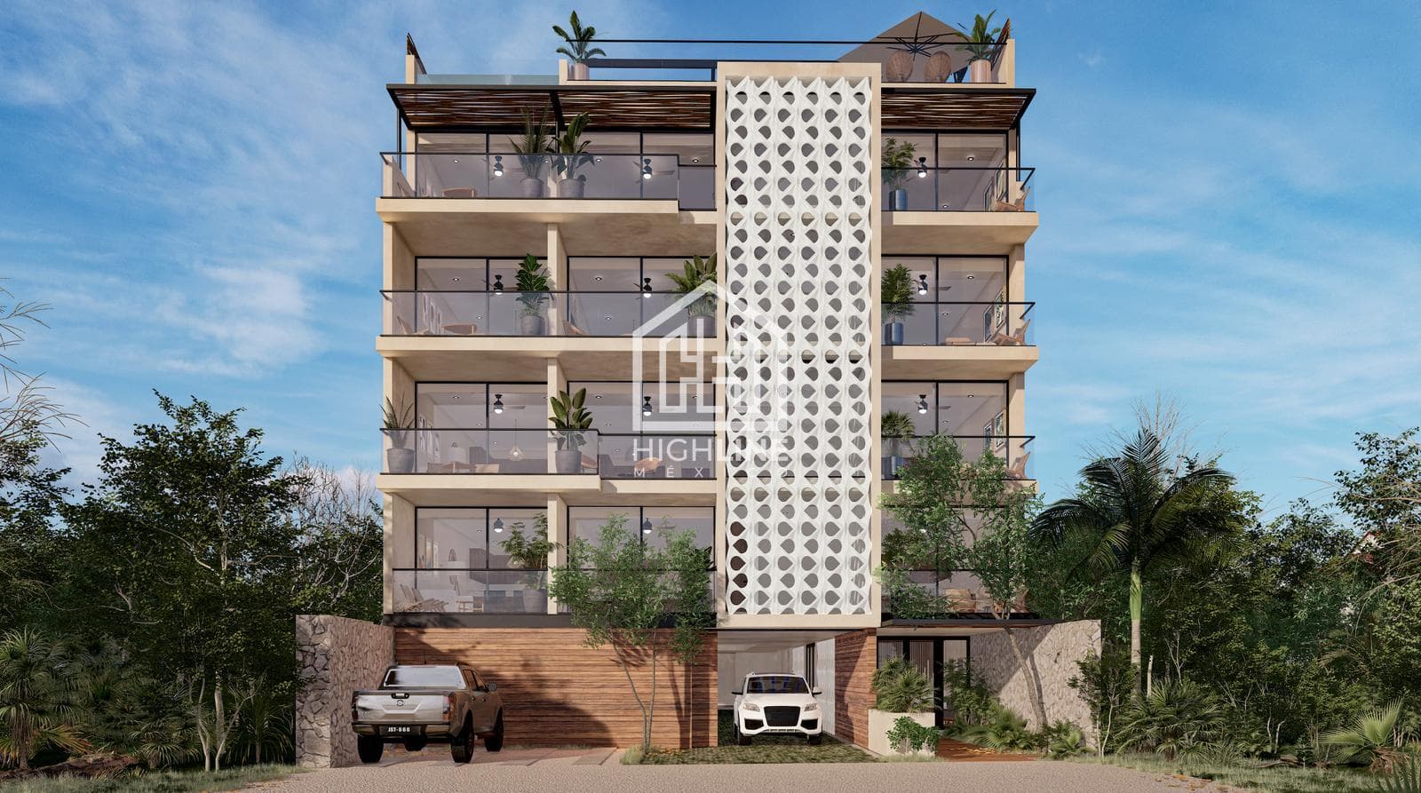 Apartment for sale in Cozumel with a rooftop ocean view and an infinity pool