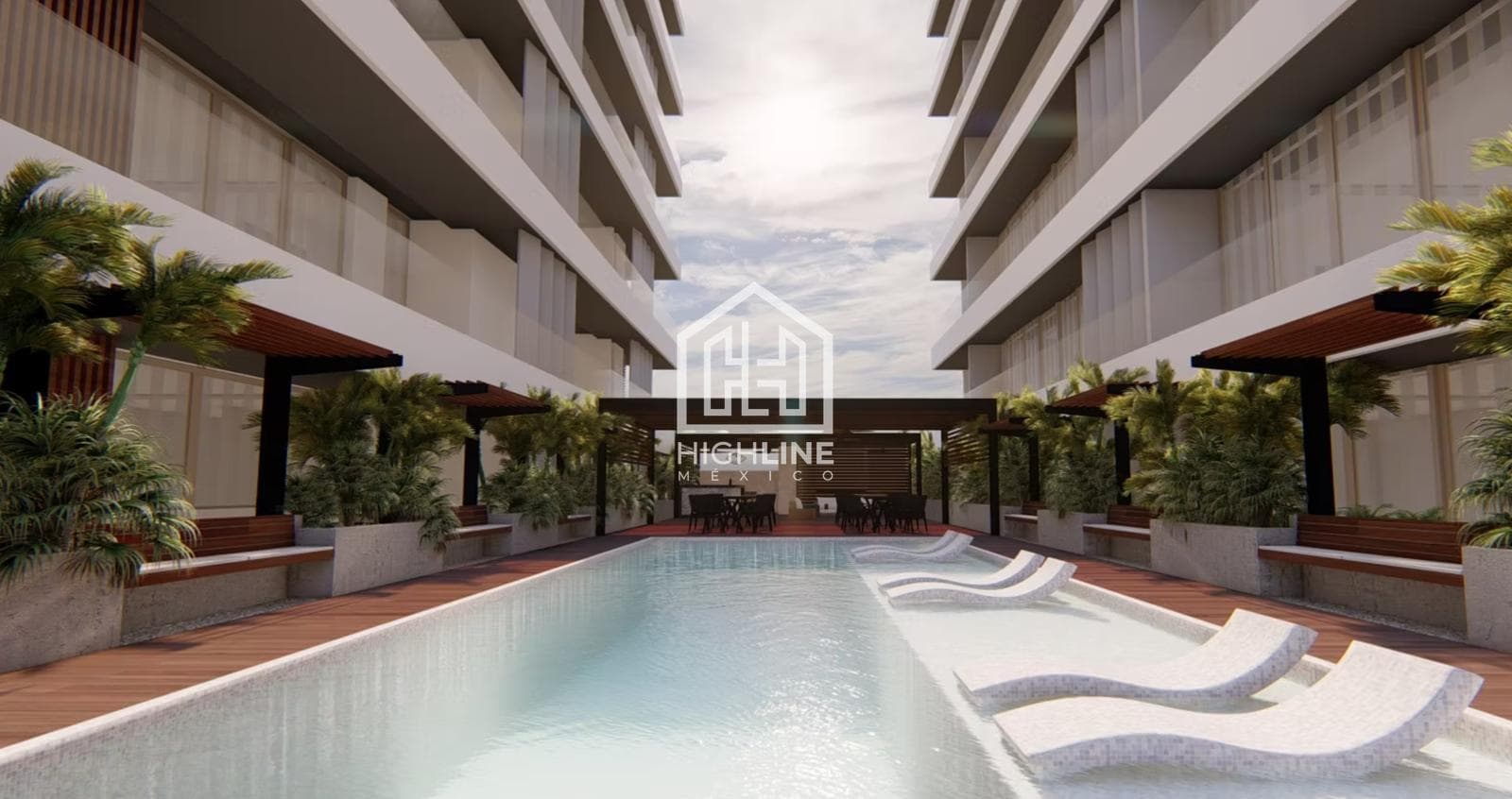 2-BEDROOM APARTMENT WITH BALCONY IN DOWNTOWN CANCÚN. SPA, POOL, GYM. AVAILABLE IMMEDIATELY.