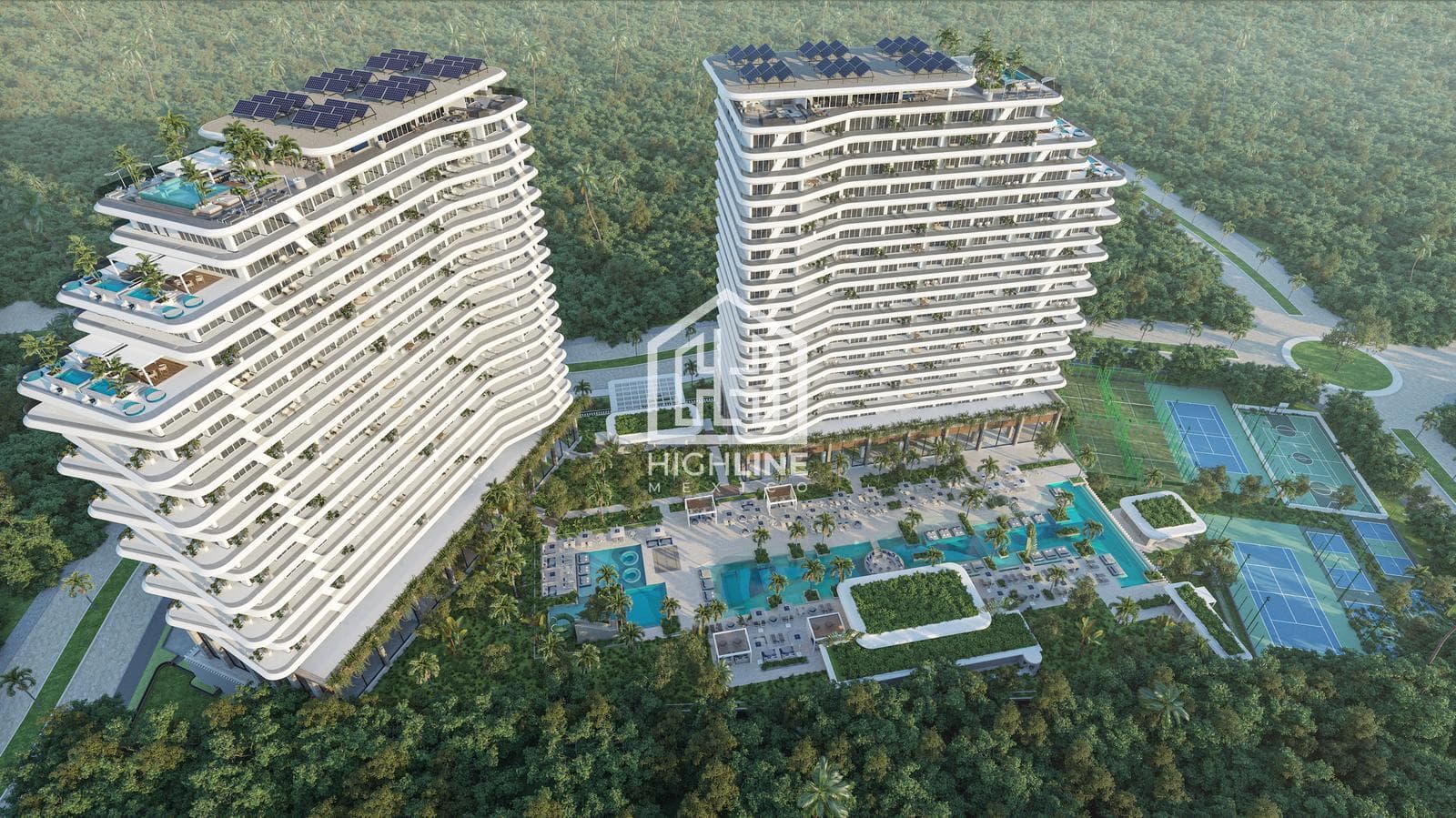 2-BEDROOM APARTMENT WITH A LIVING ROOM AND TERRACE. OCEAN AND LAGOON VIEWS IN CANCÚN. 50 LUXURY AMENITIES.