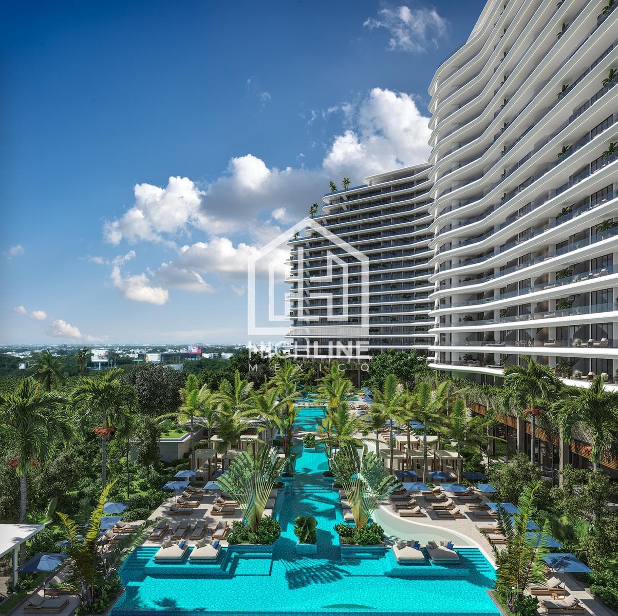 2-BEDROOM APARTMENT WITH A LIVING ROOM AND TERRACE. OCEAN AND LAGOON VIEWS IN CANCÚN. 50 LUXURY AMENITIES.