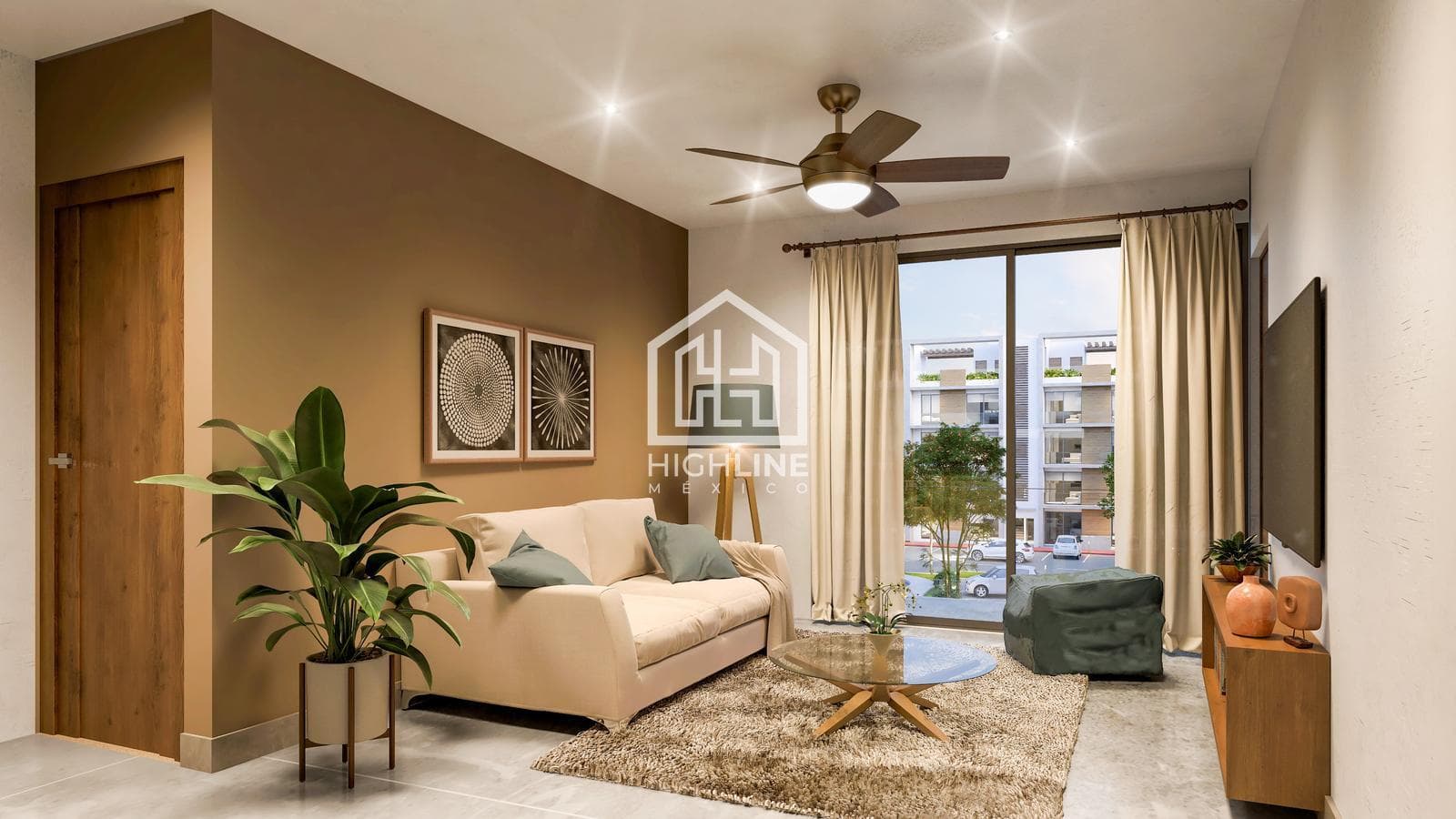 APARTMENT FOR SALE WITH OCEAN VIEW IN PUERTO MORELOS, 2 BEDROOMS, POOL, CAPITAL GAINS