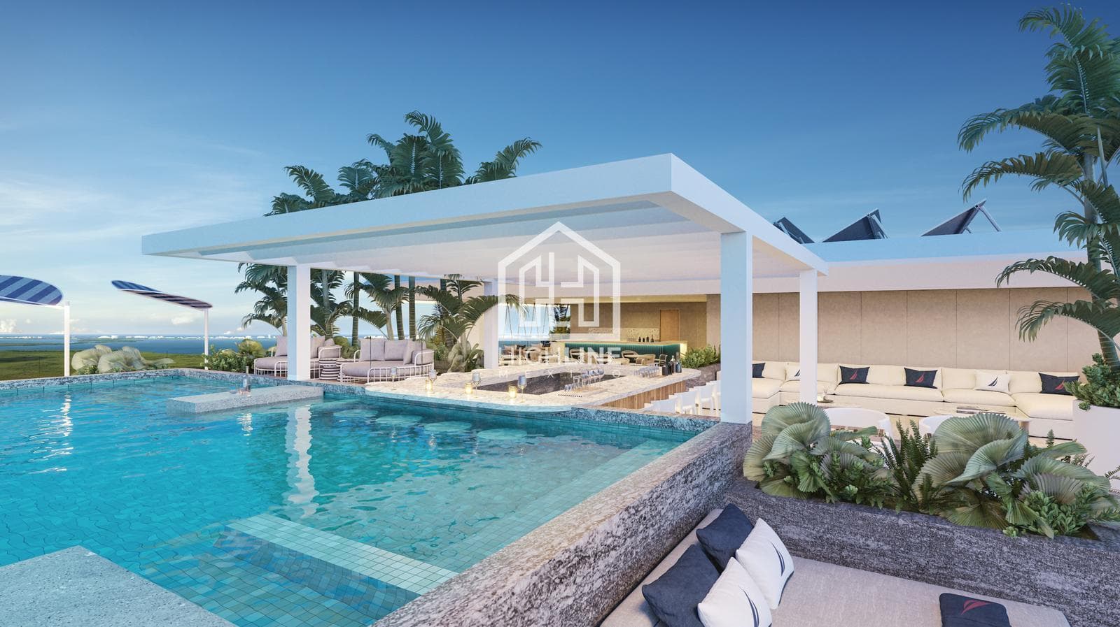 Villa de lujo en Cancún vista a la laguna y al mar