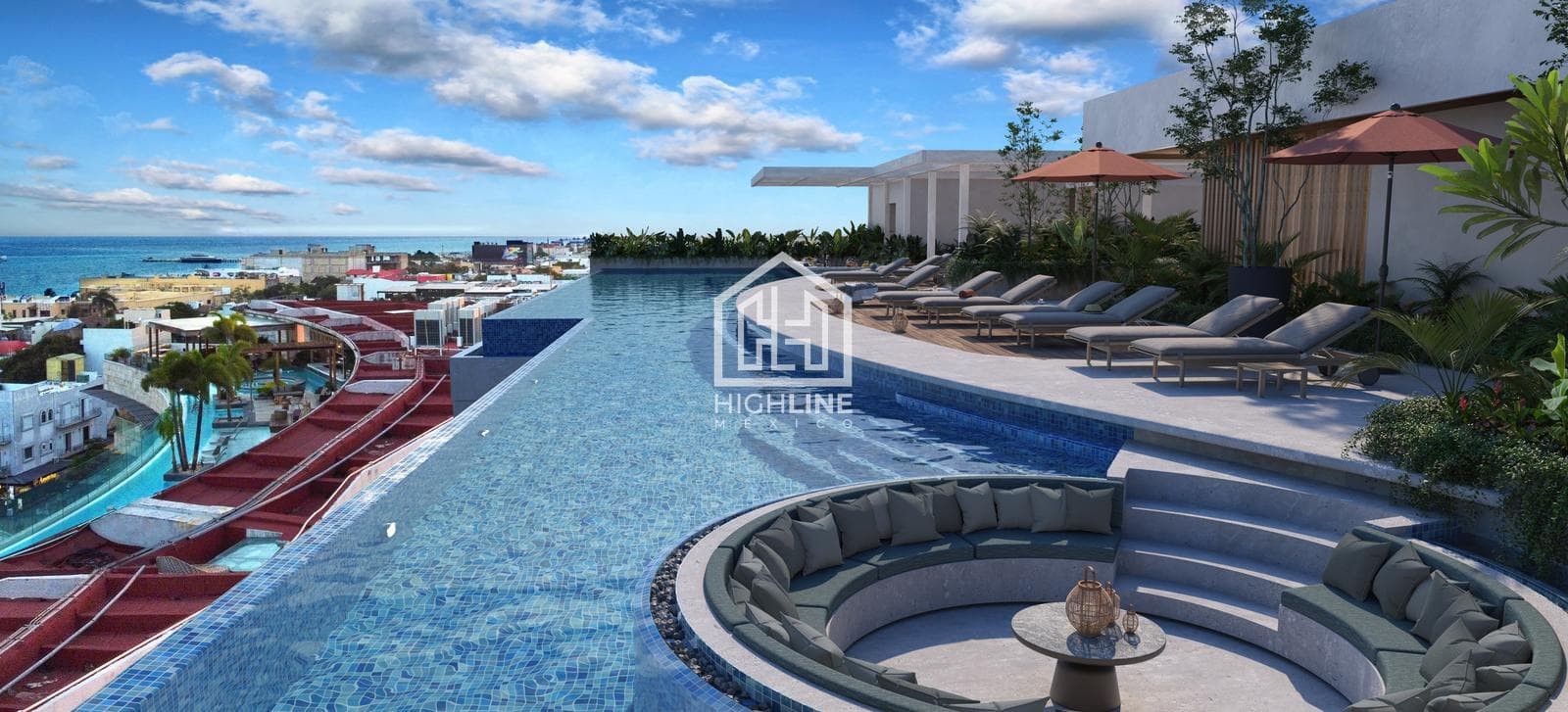 2-BEDROOM APARTMENT. ROOFTOP WITH OCEAN VIEW. PRE-SALE. PLAYA DEL CARMEN.