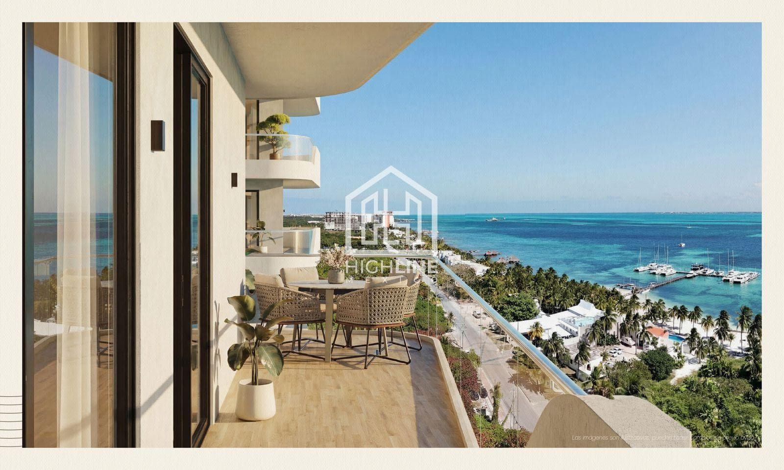 Luxury 3-bedroom apartment with ocean views and a beach club in Costa Mujeres, Cancun