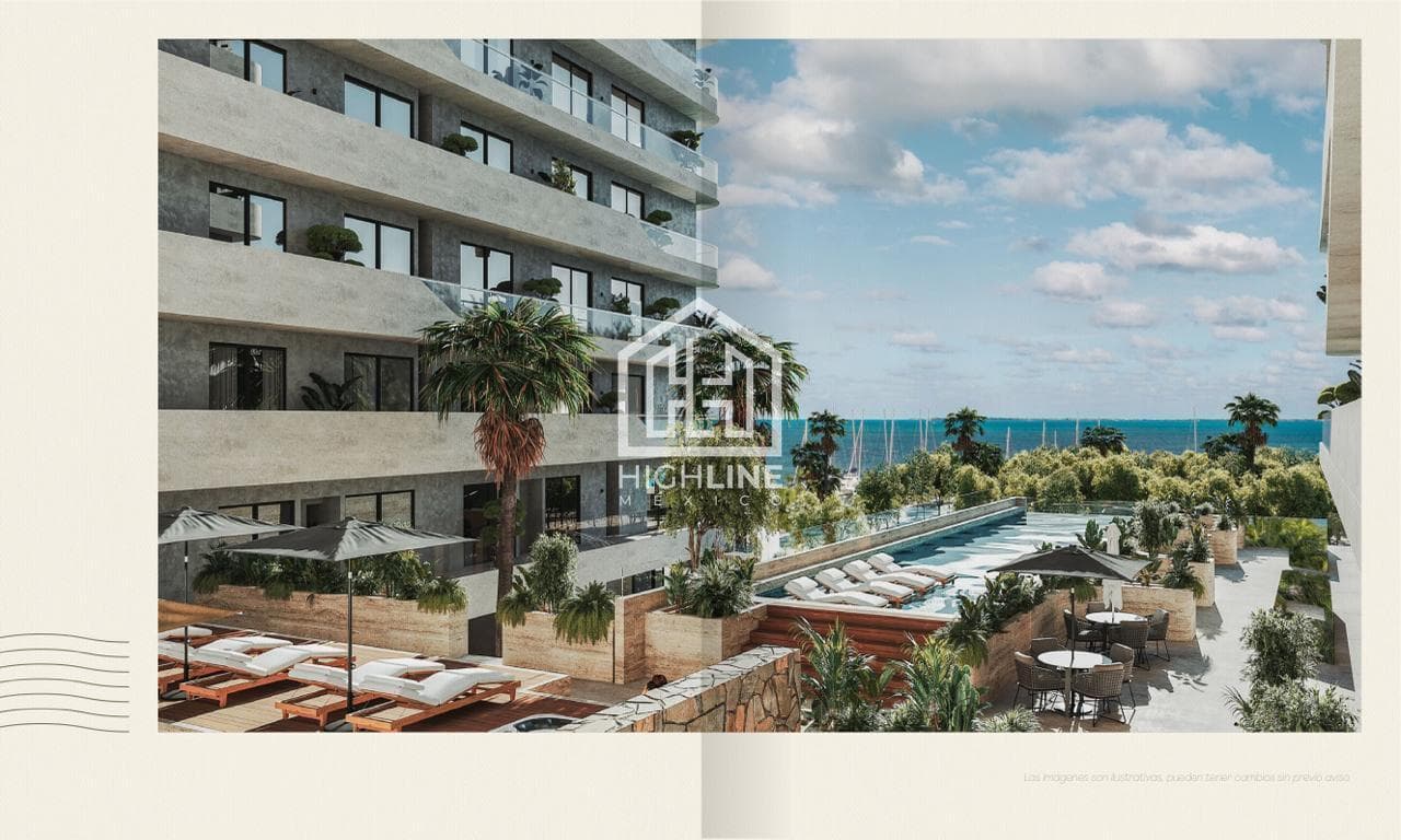 Luxury 3-bedroom apartment with ocean views and a beach club in Costa Mujeres, Cancun