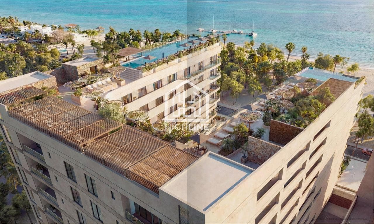 Luxury 3-bedroom apartment with ocean views and a beach club in Costa Mujeres, Cancun