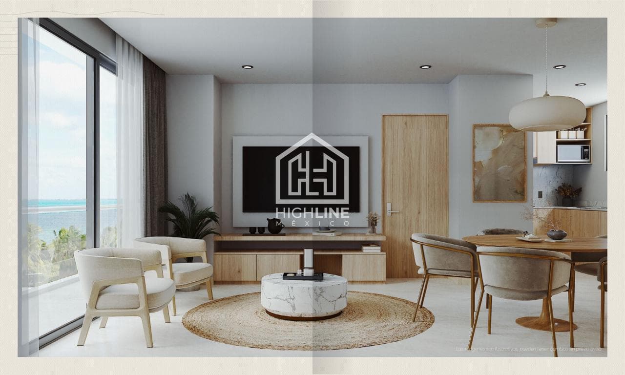 Luxurious 3-bedroom apartment with ocean views and a beach club in Costa Mujeres, Cancun