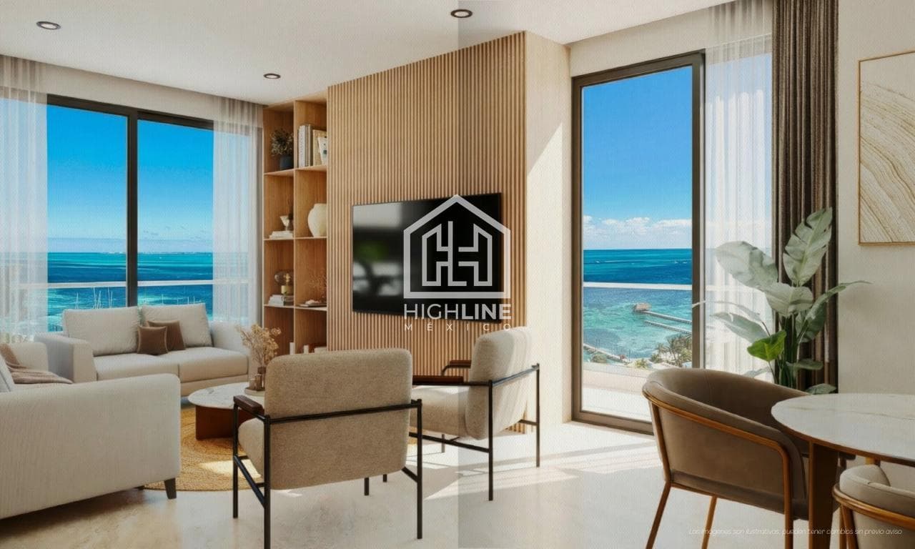 Luxurious 3-bedroom apartment with ocean views and a beach club in Costa Mujeres, Cancun