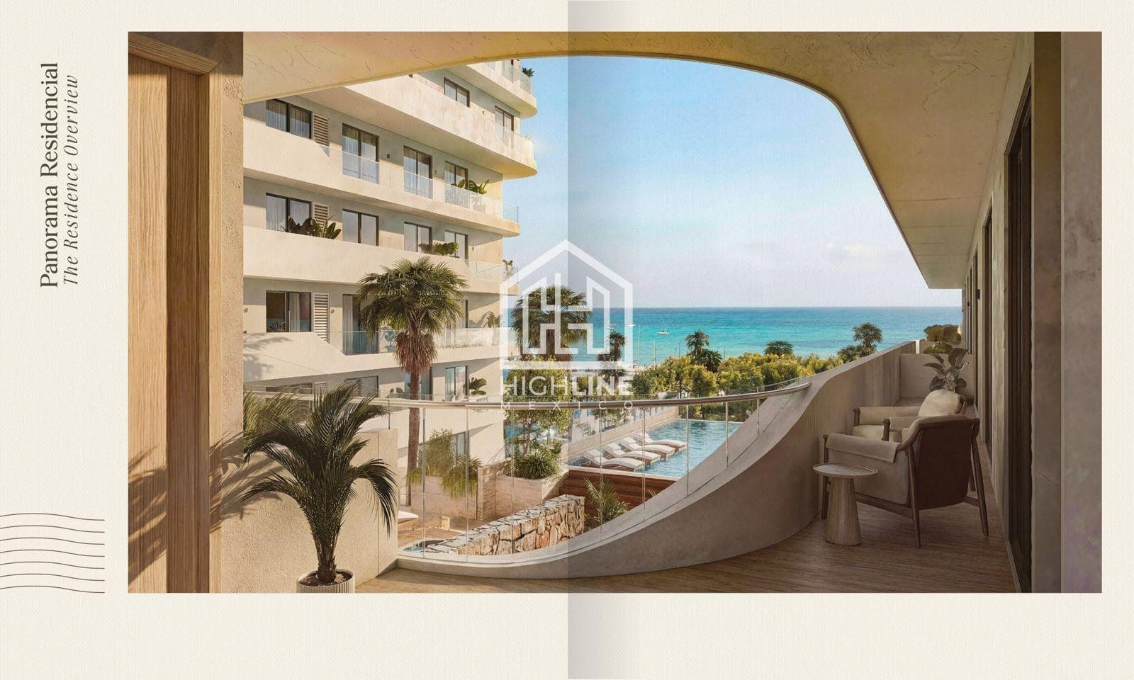 Luxurious 3-bedroom apartment with ocean views and a beach club in Costa Mujeres, Cancun