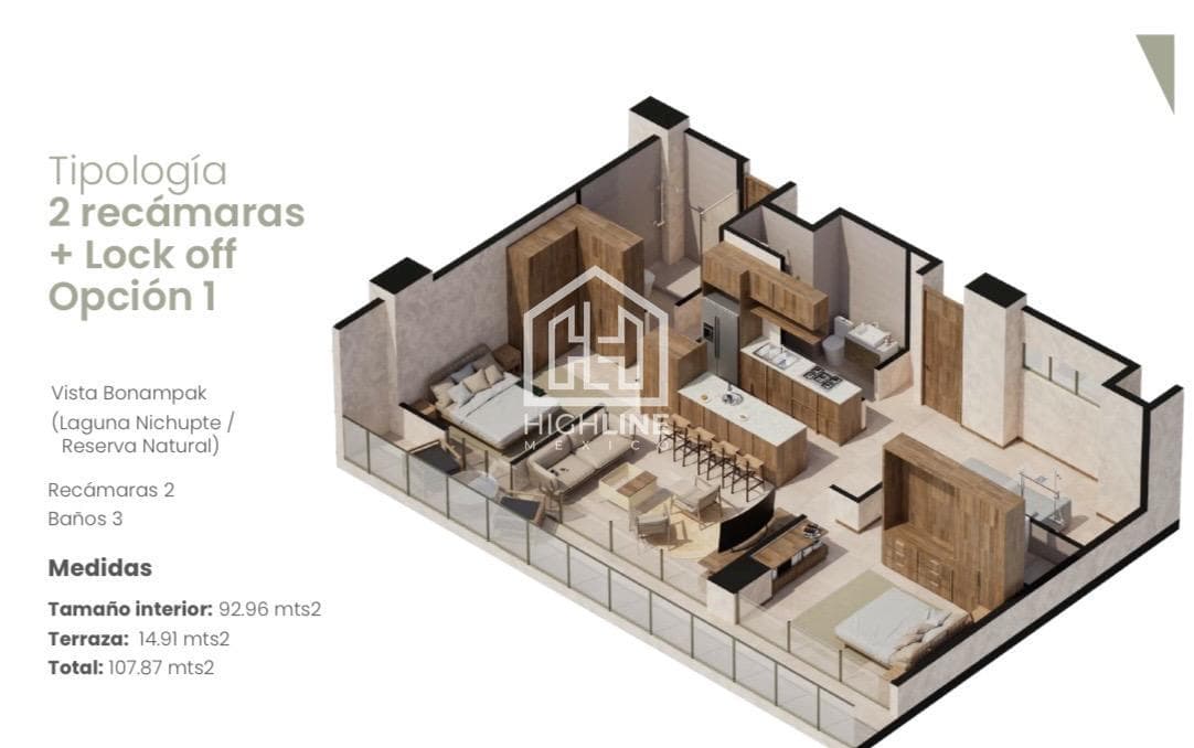 Preventa Condos | ROI | Av. Bonampak, Cancún | Shopping Zone | Rooftop 360 | View of the Lagoon