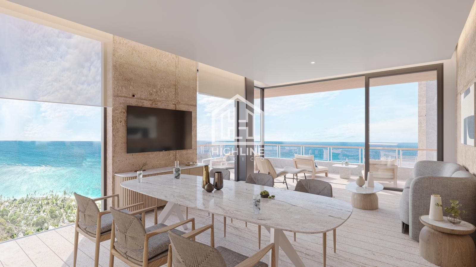 Departamento frente al mar en venta 136m | 2 recámaras | Puerto Morelos