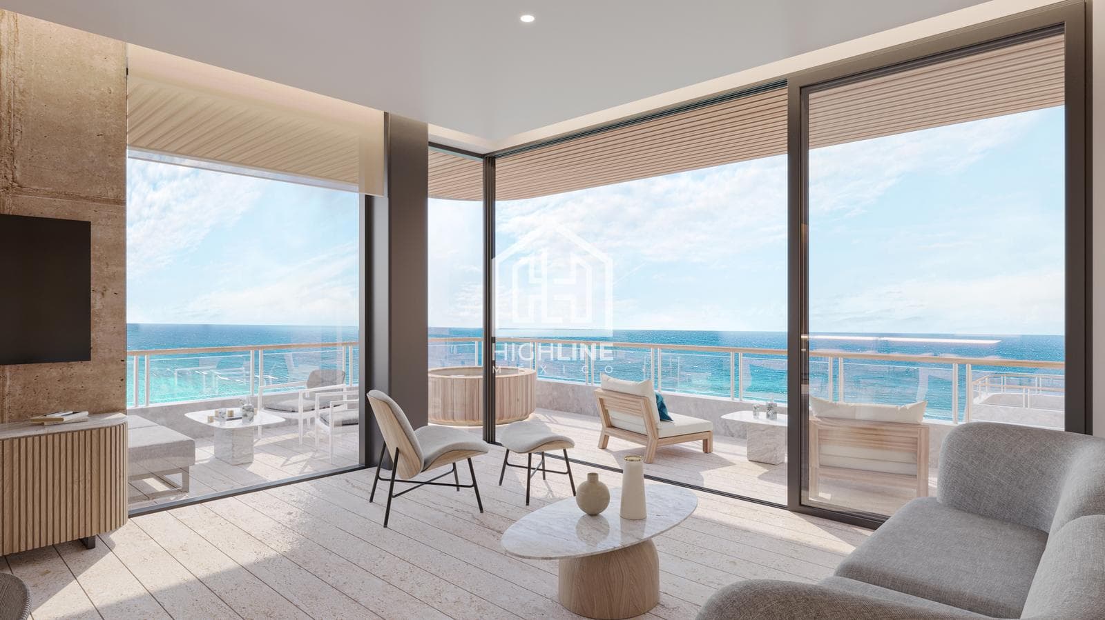 Departamento frente al mar en venta 136m | 2 recámaras | Puerto Morelos