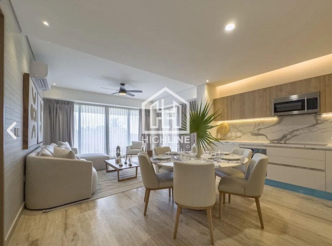 1-BEDROOM APARTMENT BEACHFRONT IN PUERTO MORELOS ELEVATORS GYM PRIVATE BEACH
